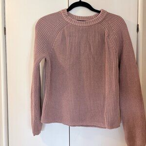 Jenni Kayne Dusty Pink Fisherman Knit Sweater (S)